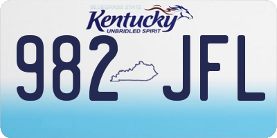 KY license plate 982JFL