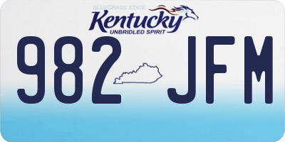 KY license plate 982JFM
