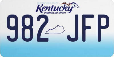 KY license plate 982JFP