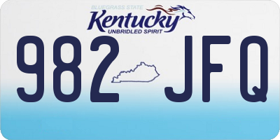 KY license plate 982JFQ