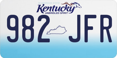 KY license plate 982JFR