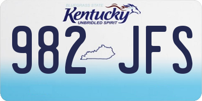 KY license plate 982JFS
