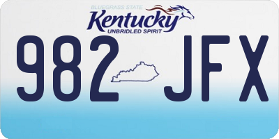 KY license plate 982JFX