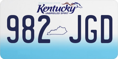 KY license plate 982JGD