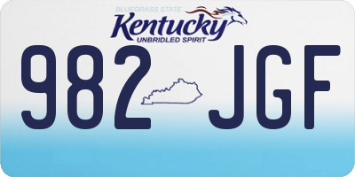 KY license plate 982JGF
