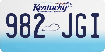 KY license plate 982JGI