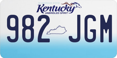 KY license plate 982JGM