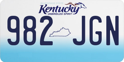 KY license plate 982JGN