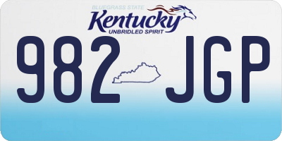 KY license plate 982JGP