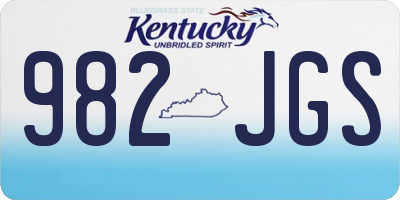 KY license plate 982JGS