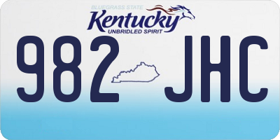 KY license plate 982JHC