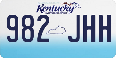 KY license plate 982JHH