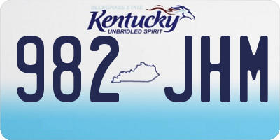 KY license plate 982JHM