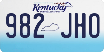 KY license plate 982JHO