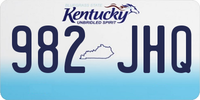 KY license plate 982JHQ