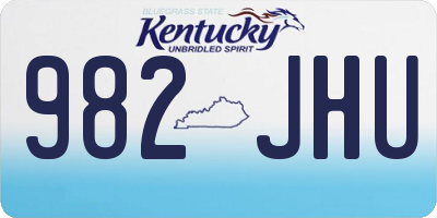 KY license plate 982JHU