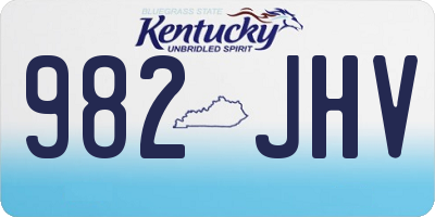 KY license plate 982JHV