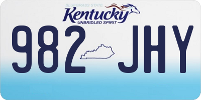 KY license plate 982JHY