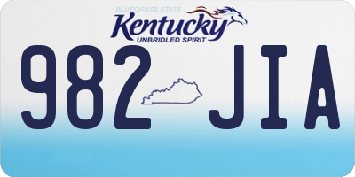 KY license plate 982JIA
