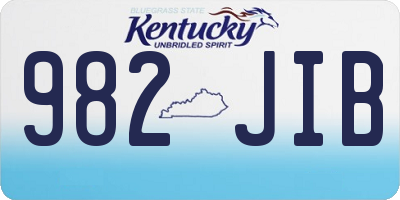 KY license plate 982JIB