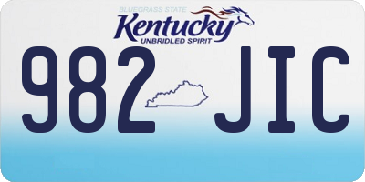 KY license plate 982JIC