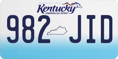 KY license plate 982JID