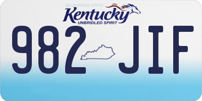 KY license plate 982JIF