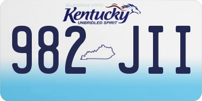 KY license plate 982JII
