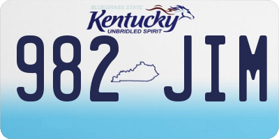 KY license plate 982JIM
