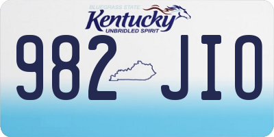 KY license plate 982JIO