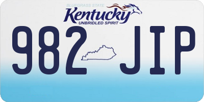 KY license plate 982JIP