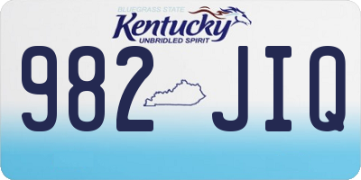 KY license plate 982JIQ
