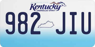 KY license plate 982JIU