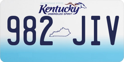 KY license plate 982JIV