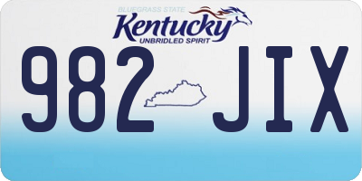KY license plate 982JIX