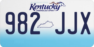KY license plate 982JJX