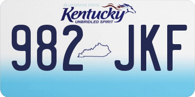 KY license plate 982JKF