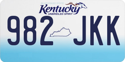KY license plate 982JKK