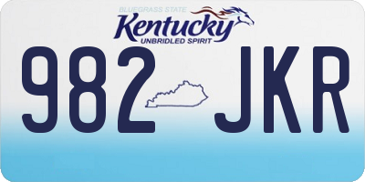 KY license plate 982JKR