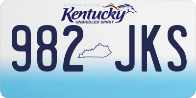KY license plate 982JKS
