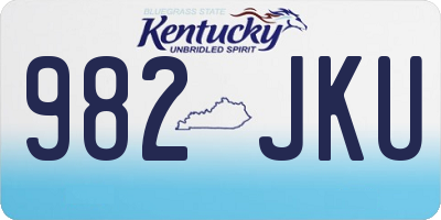 KY license plate 982JKU