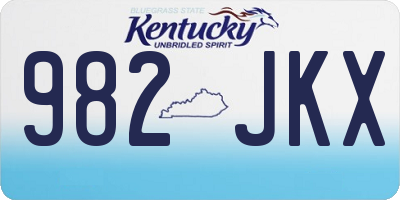 KY license plate 982JKX