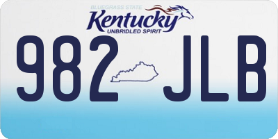 KY license plate 982JLB