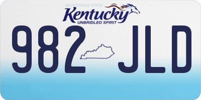 KY license plate 982JLD