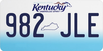 KY license plate 982JLE