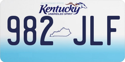 KY license plate 982JLF