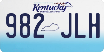 KY license plate 982JLH