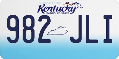 KY license plate 982JLI