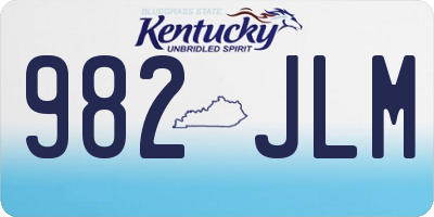 KY license plate 982JLM