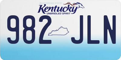 KY license plate 982JLN